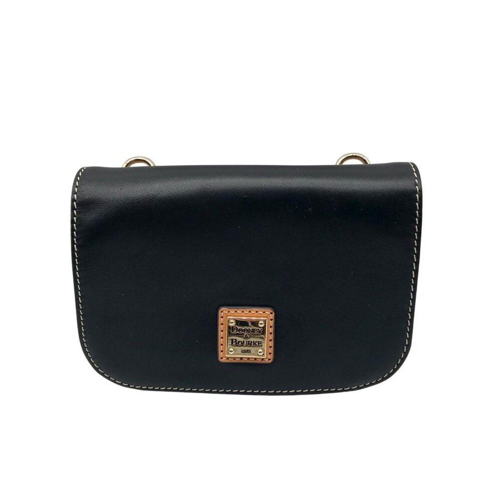 Dooney & Bourke Black Pebble Grain  Crossbody Saddle Bag